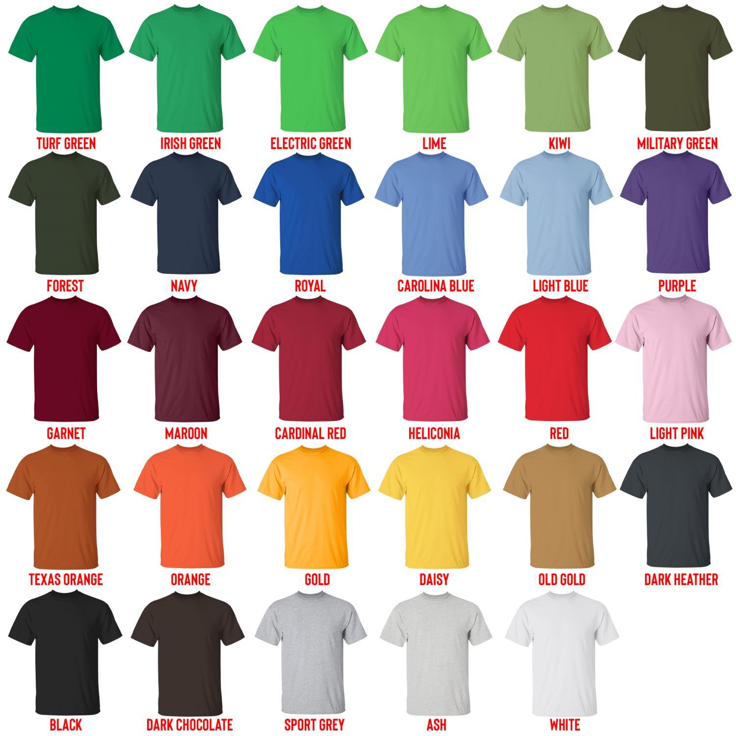 t shirt color chart - Bloodborne UK Shop
