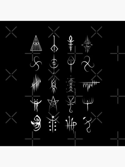 Alternative view of Bloodborne Caryll Runes Throw Pillow