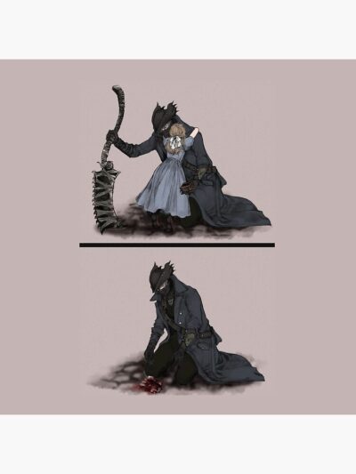 Alternative view of Bloodborne The Hunter And Lady Maria Tapestry